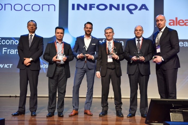 Group photo of Infoniqa winning Huawei's 2018 Best Channel Partner Award for Western Europe