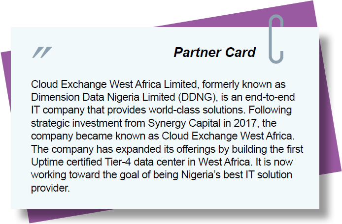 西アフリカのパートナー企業クラウドエクスチェンジの紹介パートナーカード