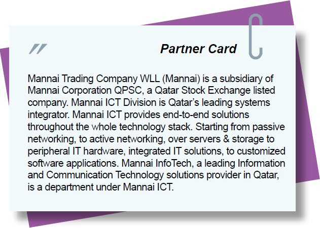 カタールの企業顧客マンナイ社の紹介カード