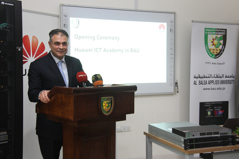 Space Lee, Vice President of Huawei Middle East, delivering a speech at the launch of Jordan's first Huawei ICT Academy