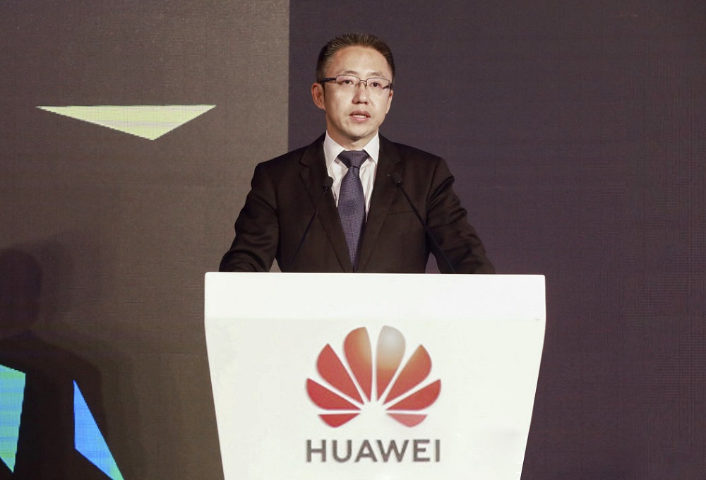 Sun Gang, Director of Huawei's Talent Ecosystem Development Dept., speaks at the ICT Competition 2019–2020 Global Final