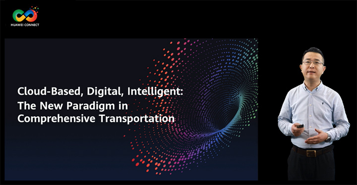 Wang Guoyu, Huawei's President of Global Transportation, delivers a speech at the HUAWEI CONNECT 2021 Transportation Summit