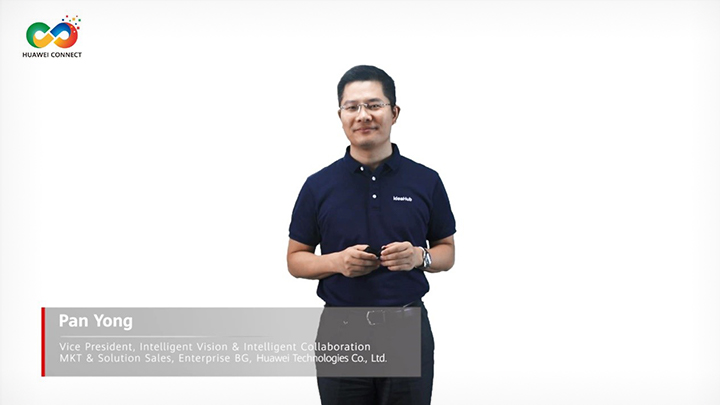 Pan Yong, the VP of Intelligent Vision and Intelligent Collaboration Marketing and Solution Sales, at HUAWEI CONNECT 2021
