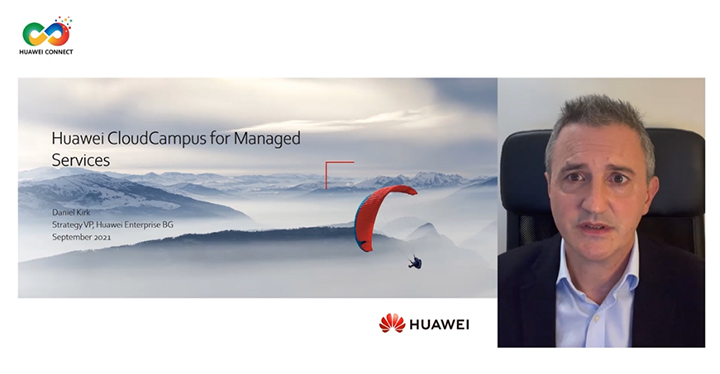 Daniel Kirk, Strategy VP of Huawei's Carrier Partner Business, speaks at an online ISI session during HUAWEI CONNECT 2021