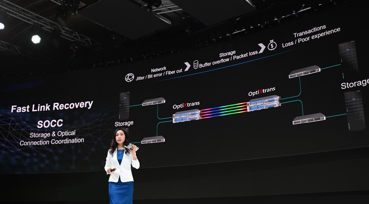 Dr. Margaret Hu, President of Marketing and Solution Sales, launched SOCC solution at the Huawei Intelligent Finance Summit 2022