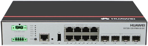 A Huawei S5720I-SI series switch, which has an extended operating temperature range and 10 GE uplinks