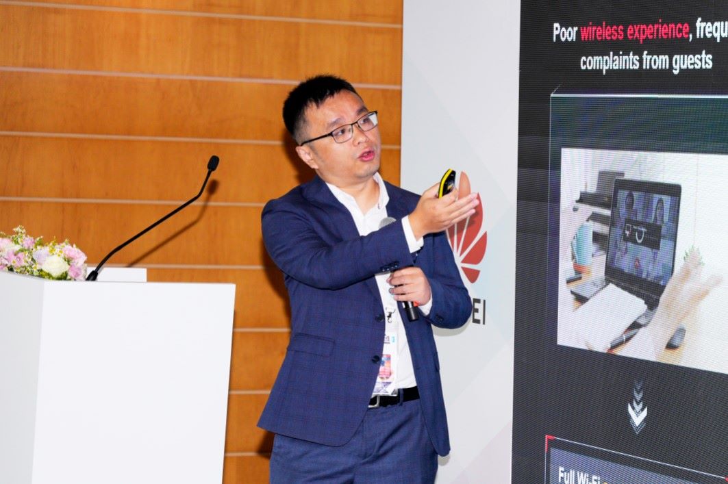 Leon Xu, Director Commercial Market & Solution Sales Dept, Enterprise Sales Dept, Huawei delivered a speech