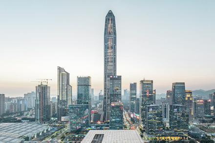 A photo of the Shenzhen cityscape, illustrating digital finance and regulatory policies in Southeast Asia